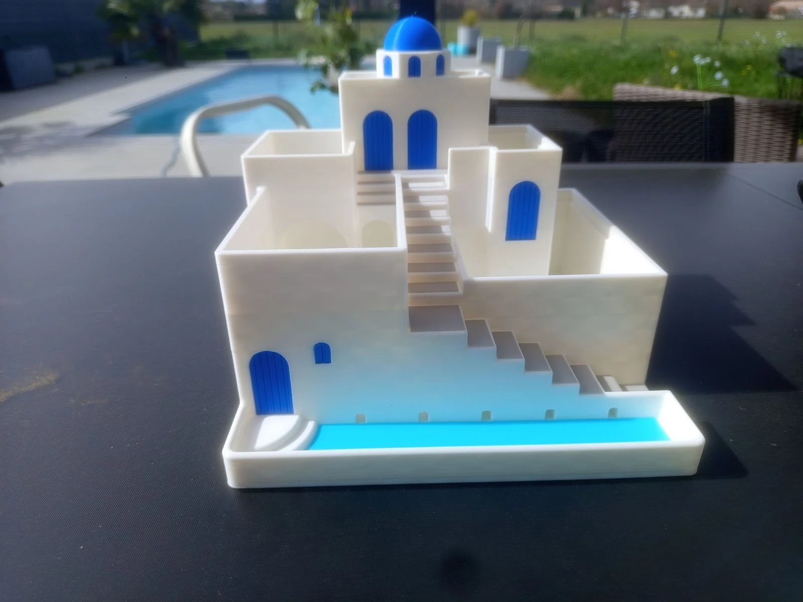 Jardinière 24 cm Grecia persianas azules Santorini 💙 – photo 6